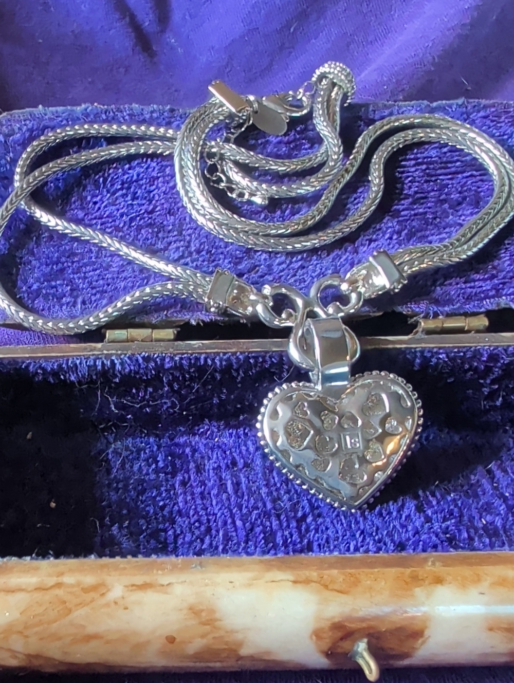 Lia Sophia 20 In. long Heart Pendant Necklace - Silver